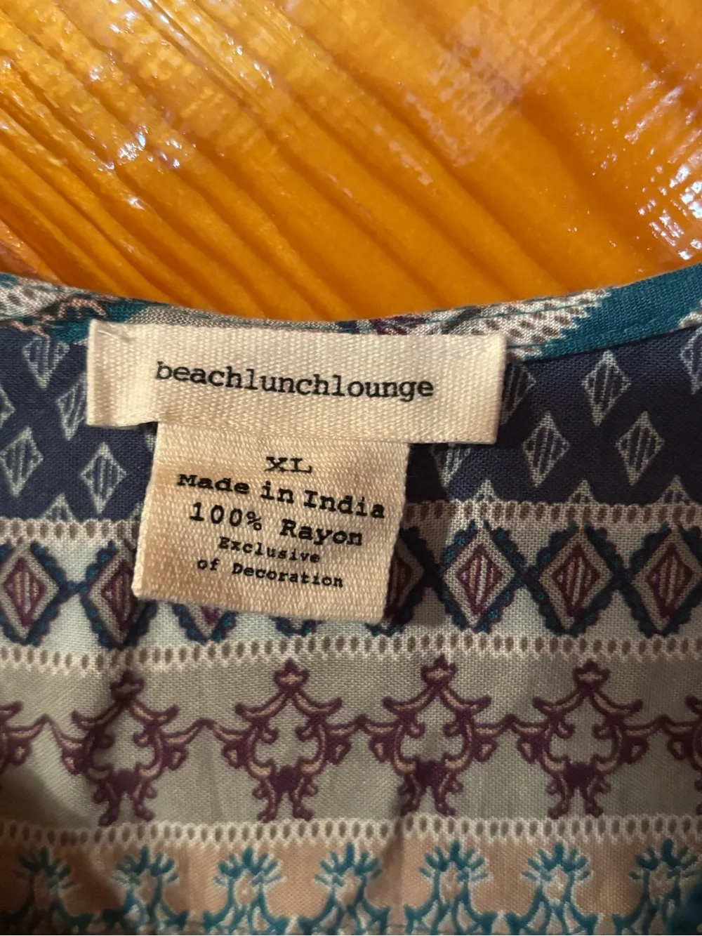 beachlunchlounge Teal, Navy & Cream Patterned Swim Coverup